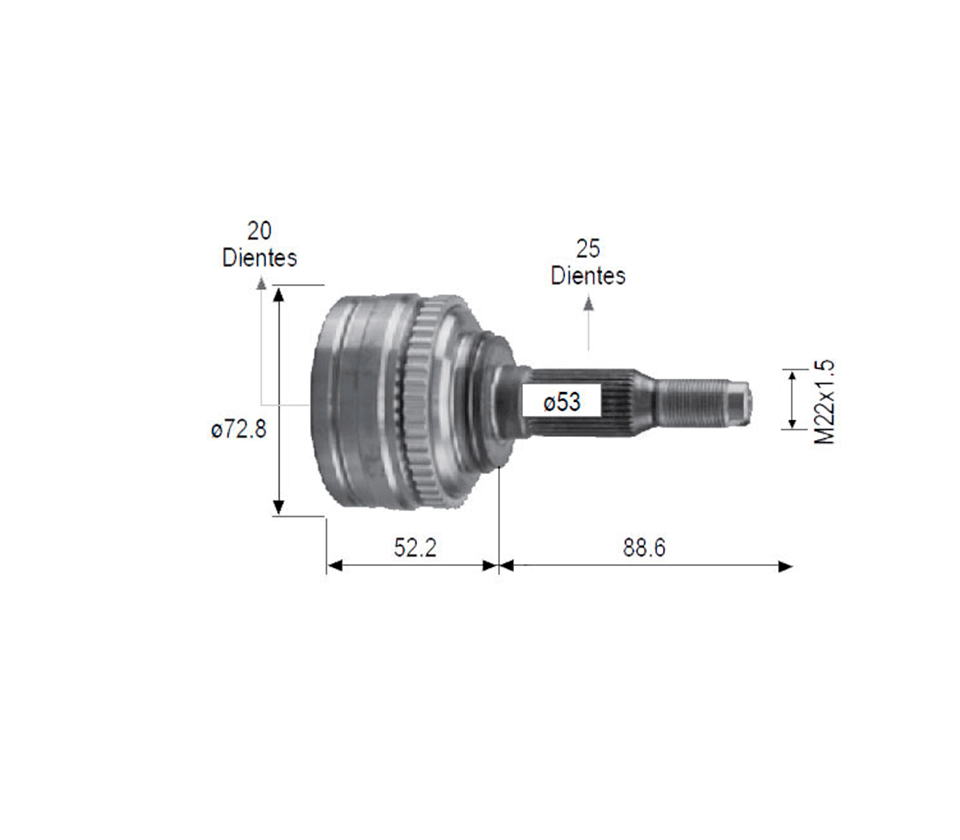 JUNTA LADO RUEDA IZQ-DER CHEVROLET AVEO 1.5L 018-021 (TRANSM MANUAL)