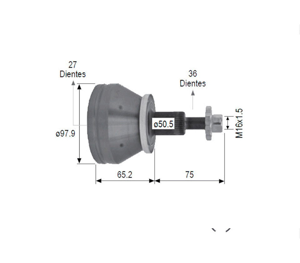 JUNTA LADO RUEDA IZQ-DER IBIZA 1.6L 2009-2017, VENTO GAS/TDI 2014-2019,  AUDI  A1 1.4L 2011-2016