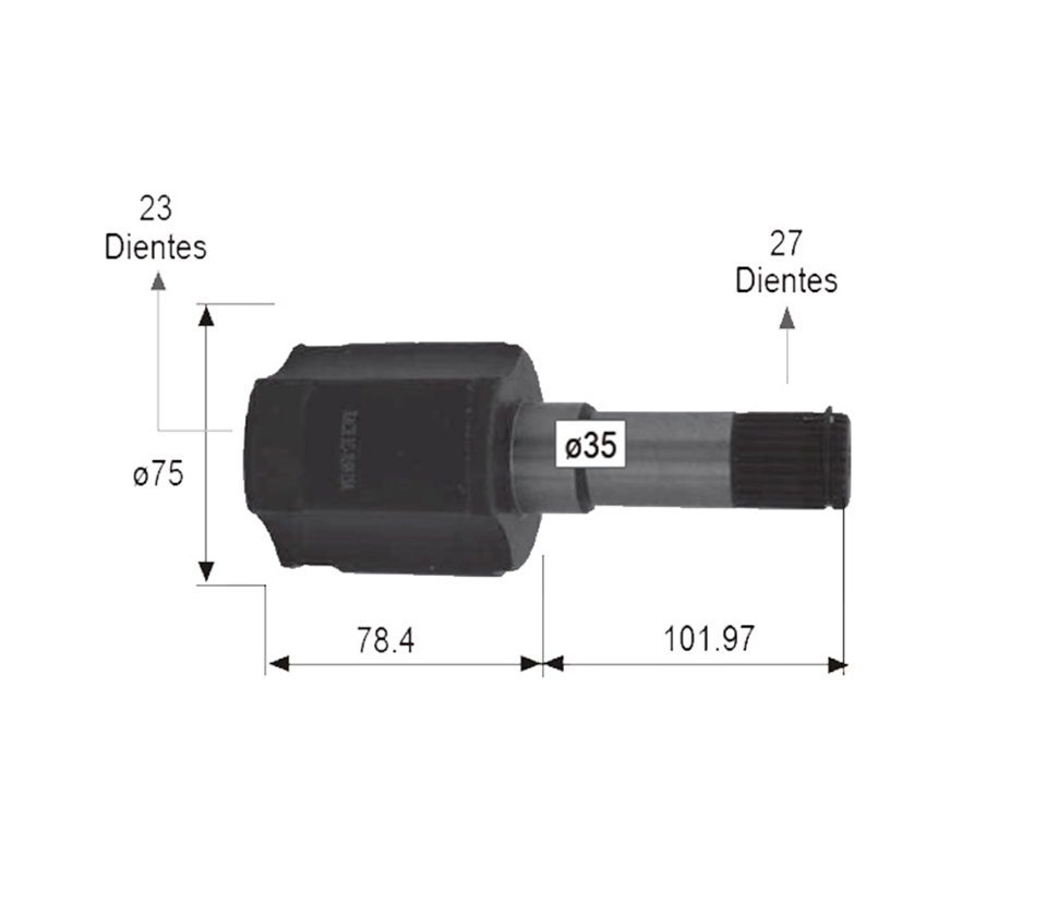 JUNTA LADO CAJA DERECHA CHEVROLET TRAX 1.8L 2013-2016  (T/AUT) (27 EXT-23 INT)