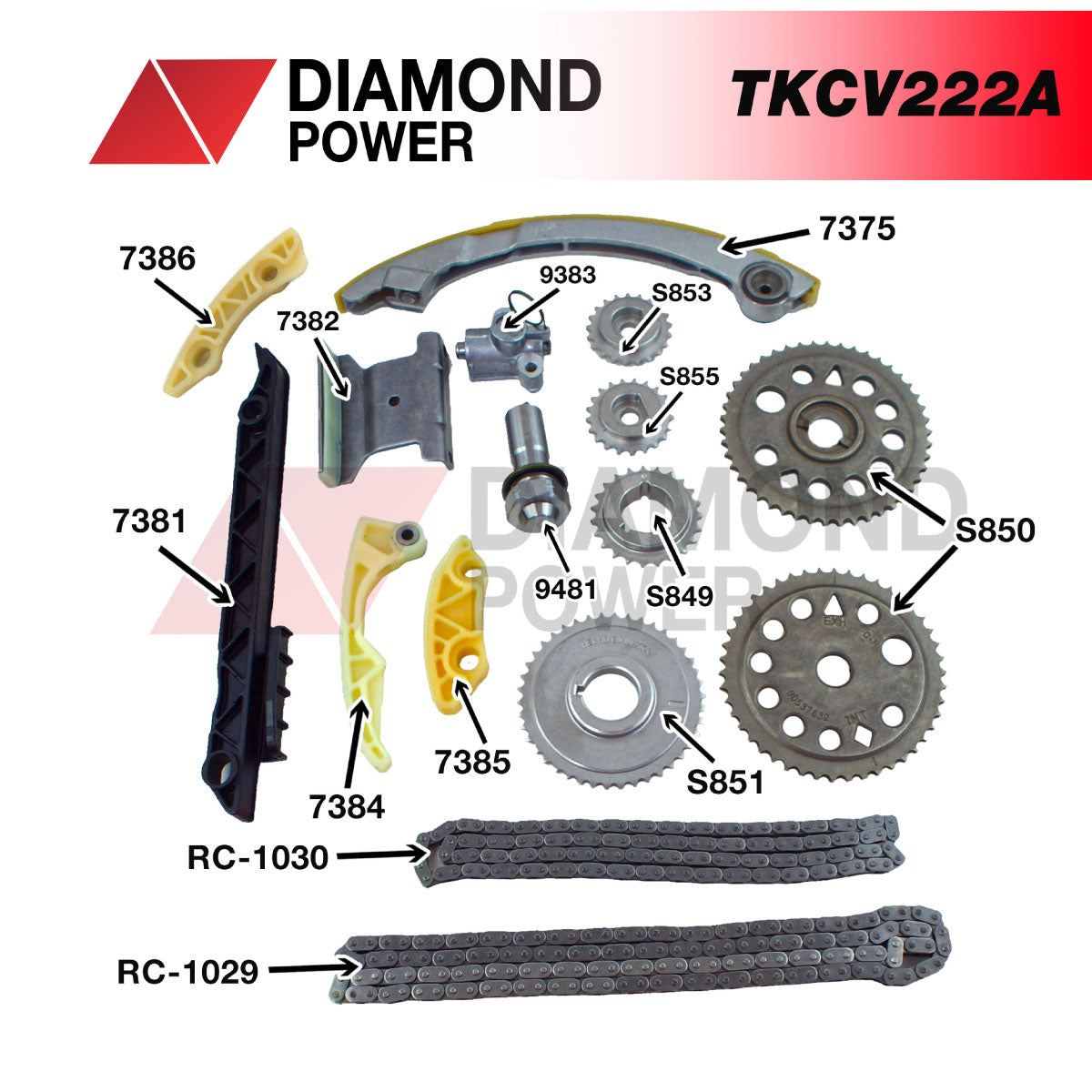 KIT DE DISTRIBUCION COMPLETO CHE ASTRA HHR MALIBU EQUINOX 02/15 2.0L 2.2L 2.4L ECOTEC