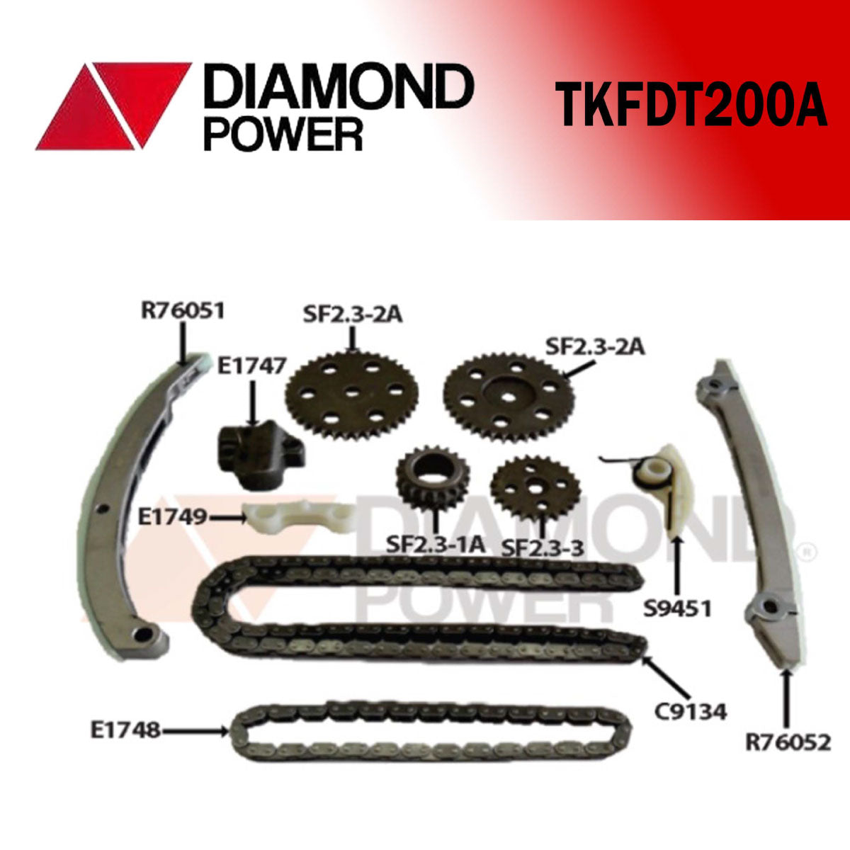KIT DE DISTRIBUCION ECOSPORT 2.0L 04-08, FOCUS 2.0L (DOHC) 05-011, MAZDA 3 2.0L 04-013