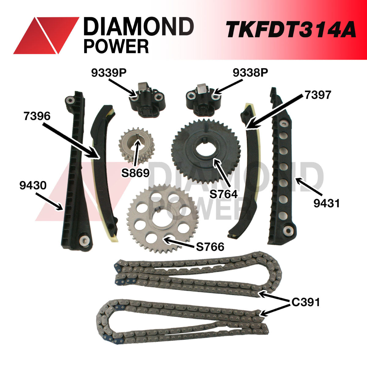 KIT DE DISTRIBUCION FOR F350 5.4L 24 VALV EXCURSION F450 F550 03/08 6.8L V10