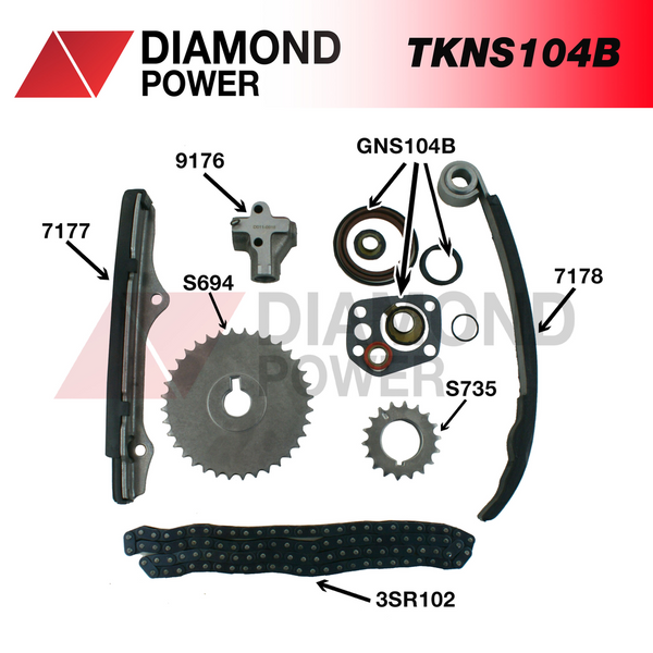 KIT DE DISTRIBUCION TK029435FP NIS PICK UP 94/04 2.4L L4 12 VALV