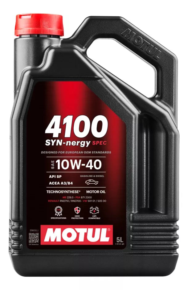 ACEITE MOTUL TECHNOSYNTHESE 4100 SYN-NERGY 15W40 GARRAFA 5L   113158