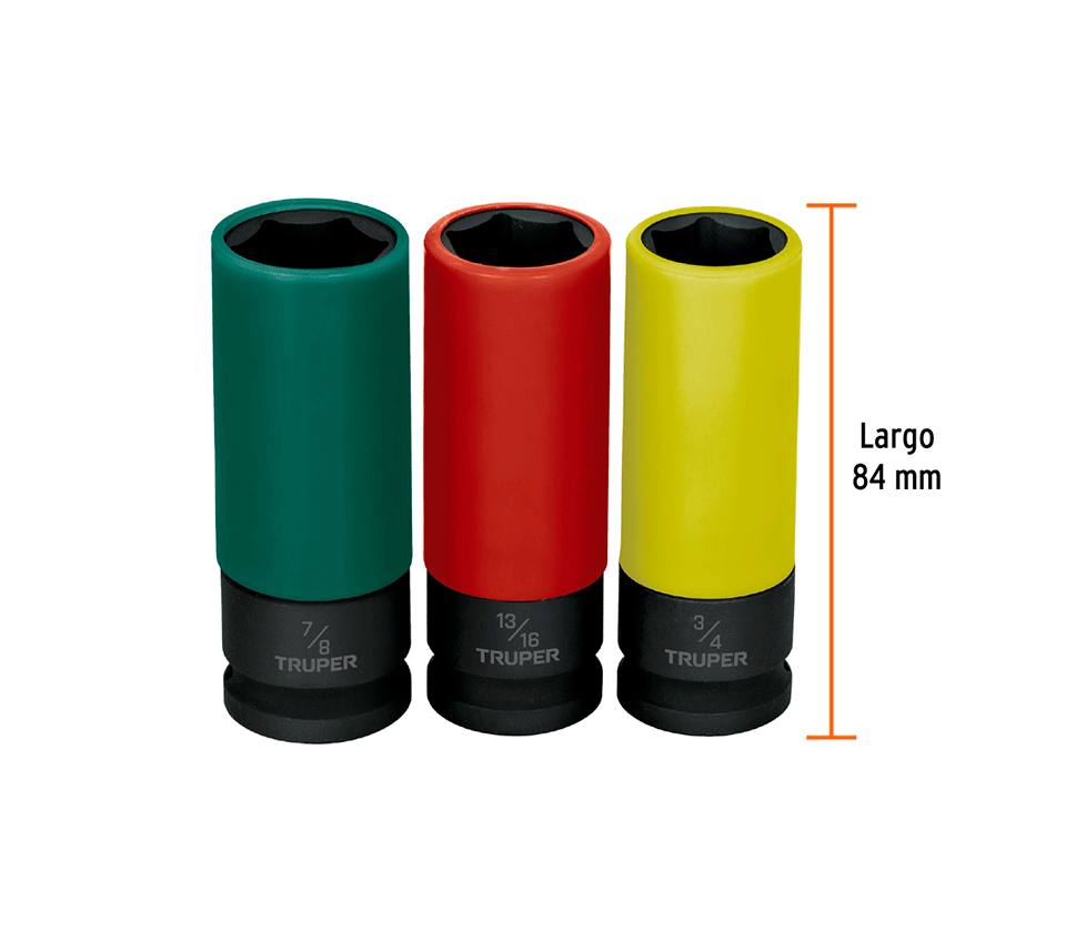 JUEGO 3 DADOS LARGOS 1/2 IMPACTO PROTECCIN PASTICA STD