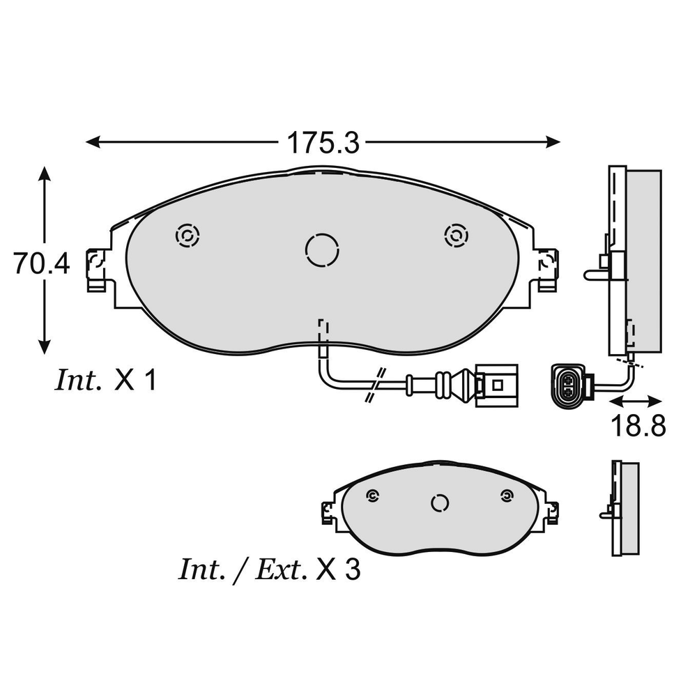 BALATA DELANTERA TIGUAN 2018-2022, TARRACO 2019-2022, JETTA GLI 2.0L 2019-2021 C/SENSOR (DISCO 340mm)