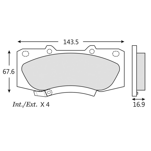 BALATA DELANTERA TOYOTA HILUX 05-013 4X2 4X4 (MEX) (HO-KC670)