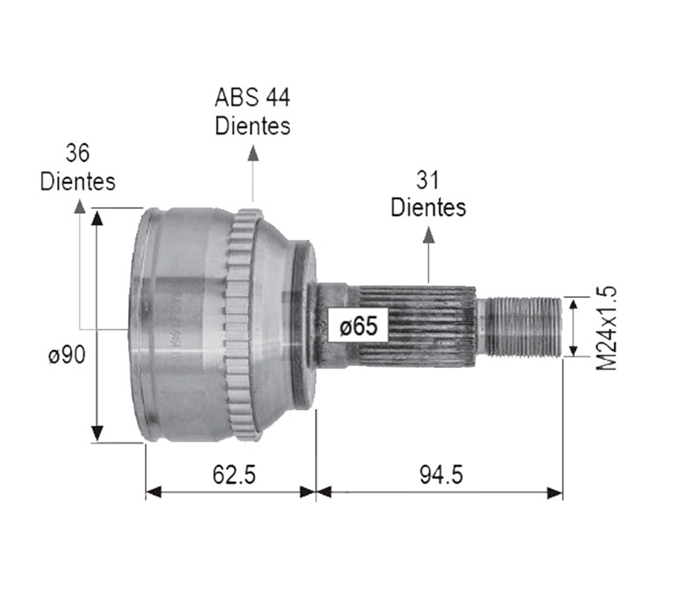 JUNTA LADO RUEDA IZQ-DER MAZDA CX-9 3.5L 3.7L 07-014, FORD EDGE 3.5L 07-014 (T/AUT)