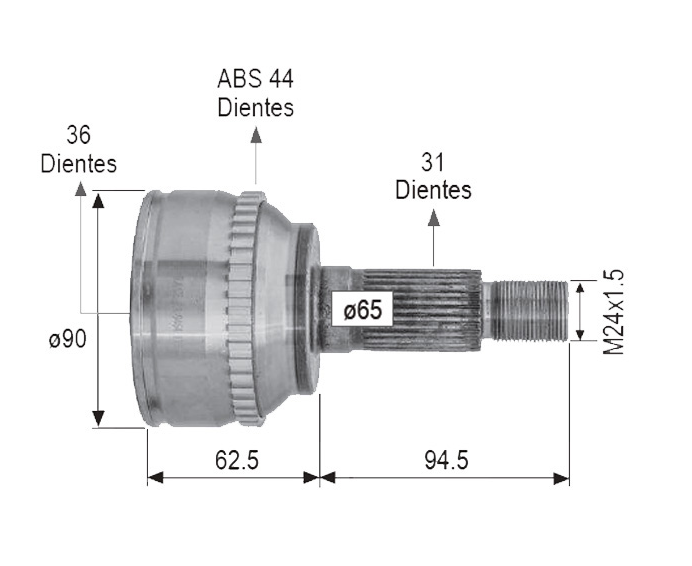 JUNTA LADO RUEDA IZQ-DER MAZDA CX-9 3.5L 3.7L 07-014, FORD EDGE 3.5L 07-014 (T/AUT)