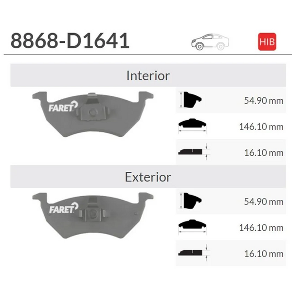 BALATA DELANTERA VW GOL 2012-2020, VW SAVEIRO 2012-2022, VW UP! 2016-2018