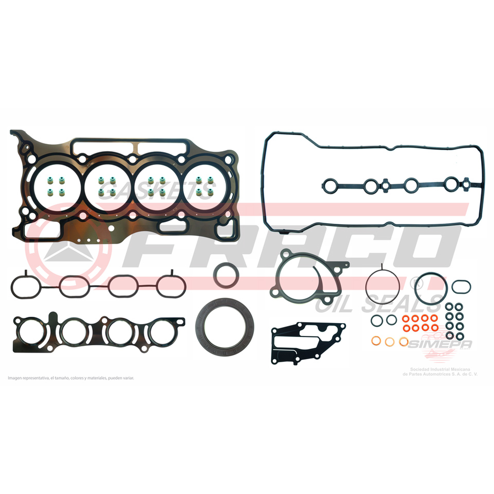 JGO JUNTAS MOTOR MARCH1.6L 012-021,VERSA  NOTE 1.6L 012-019, TIIDA 1.6L 013-018, KICKS 1.6L 017-021