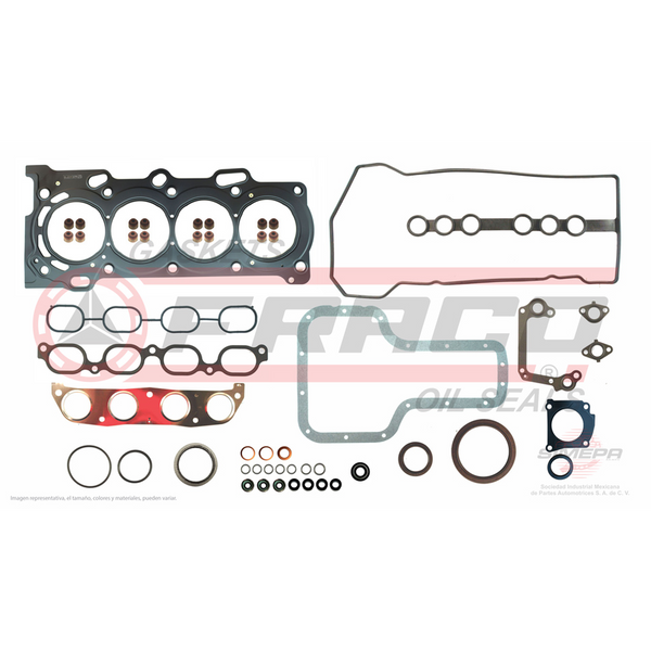 JGO JUNTAS MOTOR COMPLETO TOYOTA COROLLA 1.8L 03-08, METRIX 1.8L 03-08