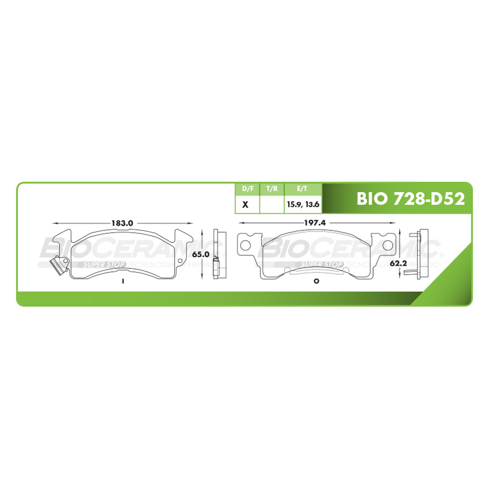 BALATA DELANTERA CHEVROLET ASTRO 00-02, C-10 75-87, SUBURBAN 1500 90-91