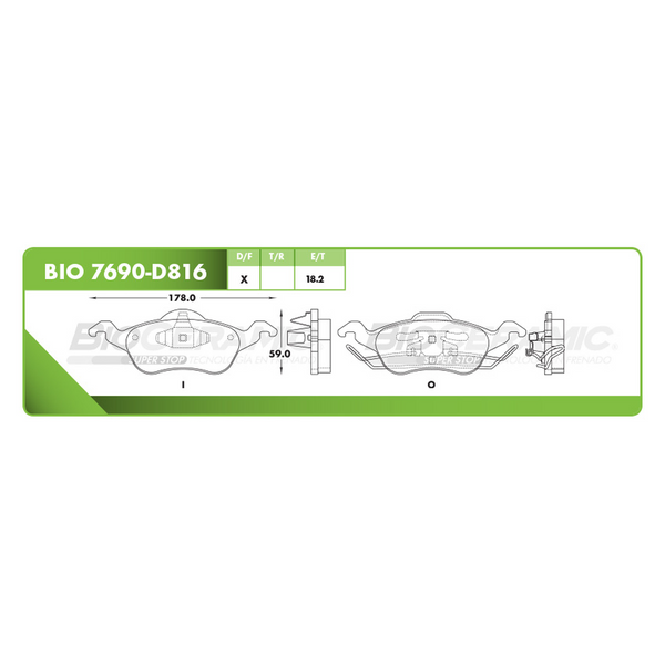 BALATA DELANTERA FORD FOCUS 2000-2004