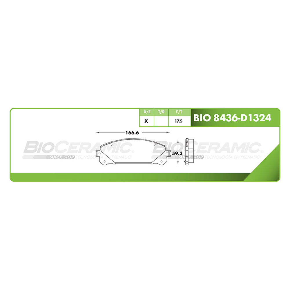 BALATA DELANTERA TOYOTA HIGHLANDER 2008-2021, SIENNA 2011-2020