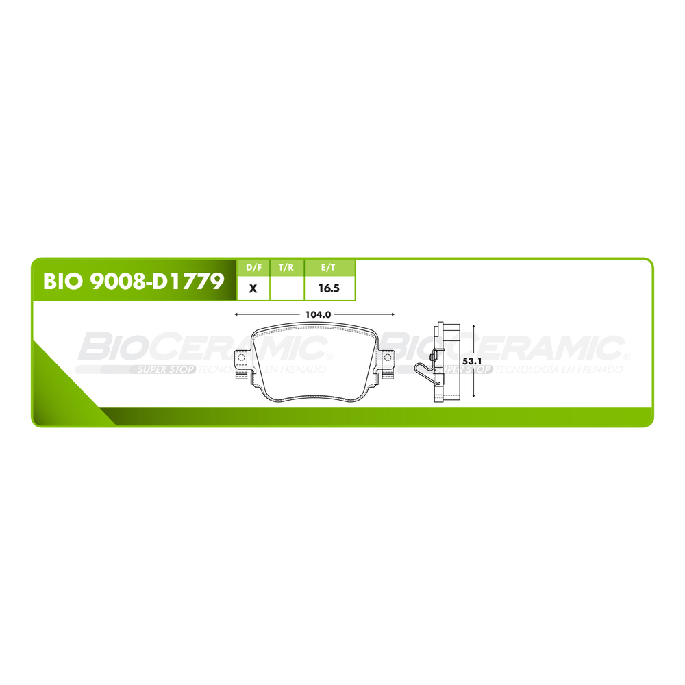 BALATA TRASERA DISCO VW GOLF 2015-2010, GTI 2015-2021, LEON 2015-2017, AUDI A1 2020-2023