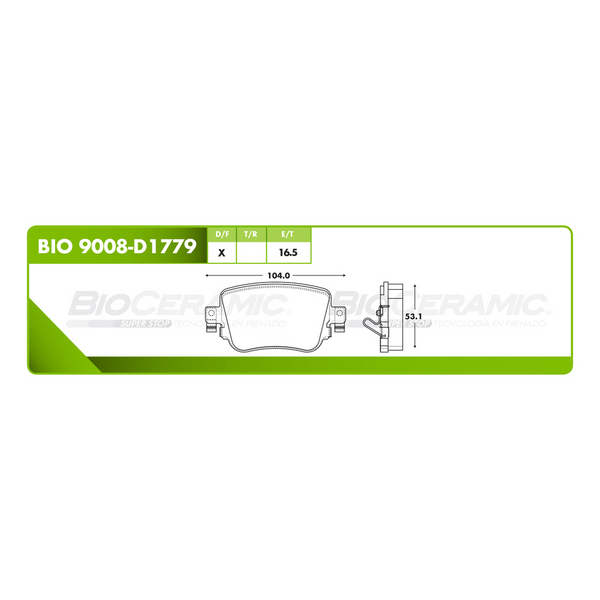 BALATA TRASERA DISCO VW GOLF 2015-2010, GTI 2015-2021, LEON 2015-2017, AUDI A1 2020-2023