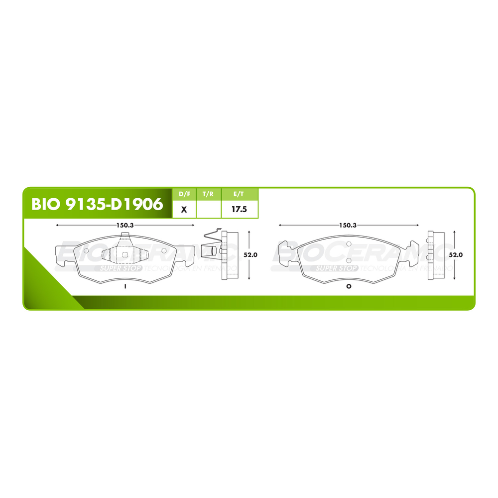 BALATA DELANTERA DODGE VISION 015-018, RAM 700 015-020, RAM PROMASTER RAPID 017-020, STRADA 012-014