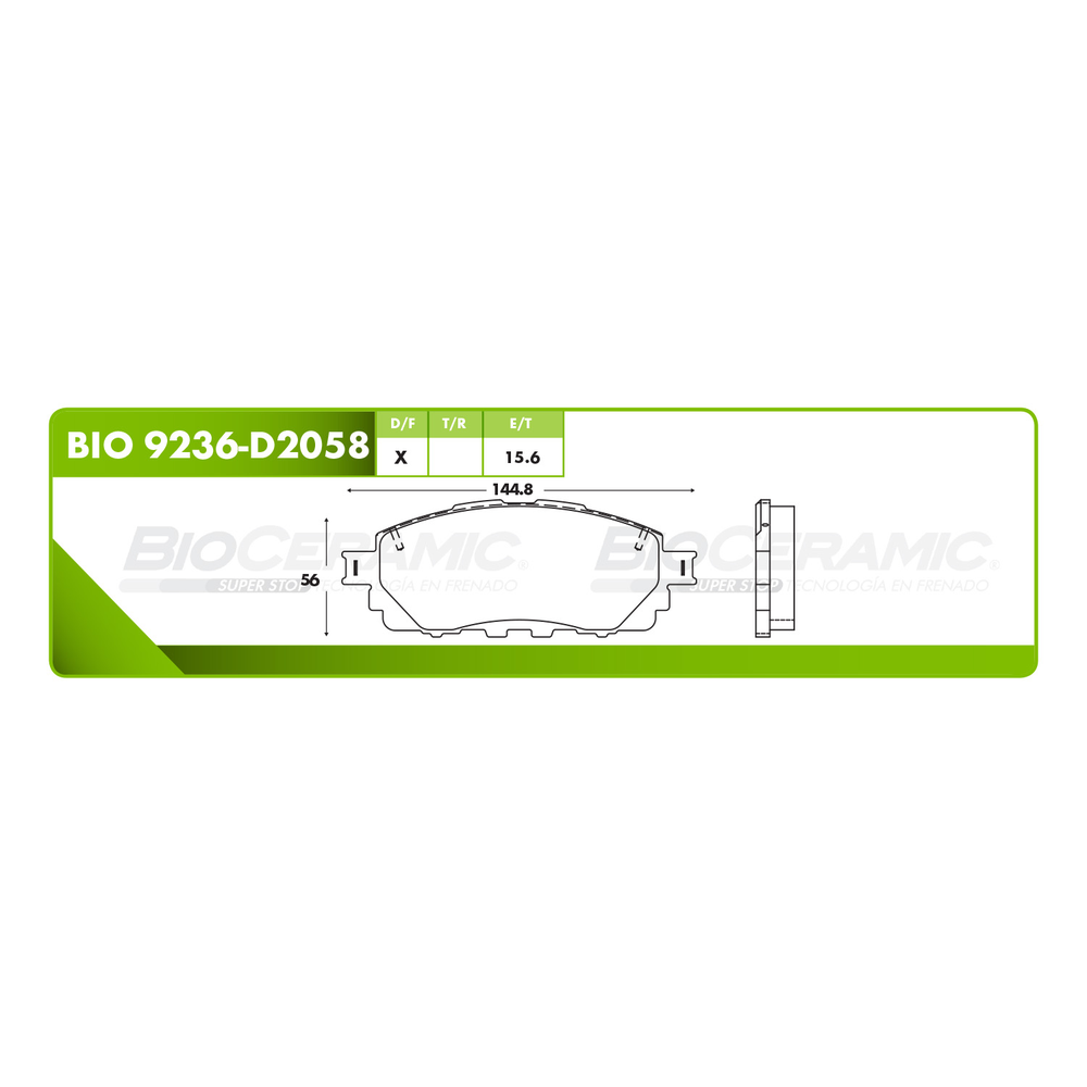 BALATA DELANTERA TOYOTA  HILUX 2016-2023 CABINA SENCILLA 5 BIRLOS