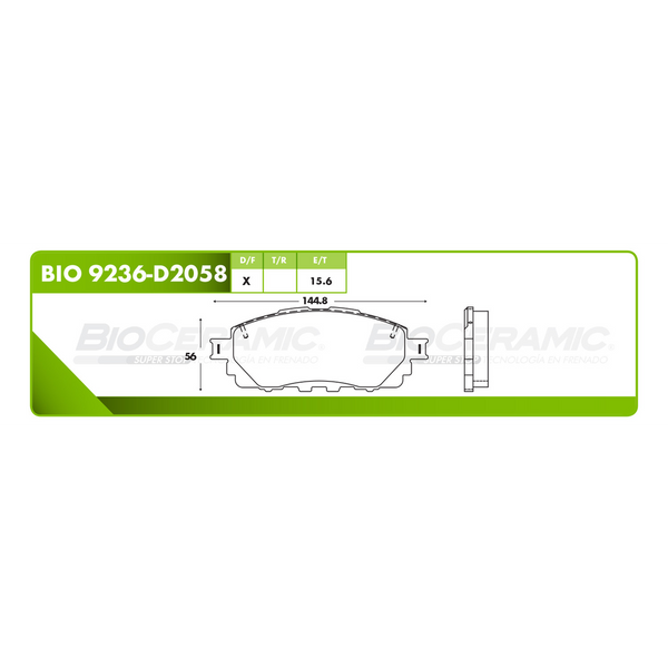 BALATA DELANTERA TOYOTA  HILUX 2016-2023 CABINA SENCILLA 5 BIRLOS