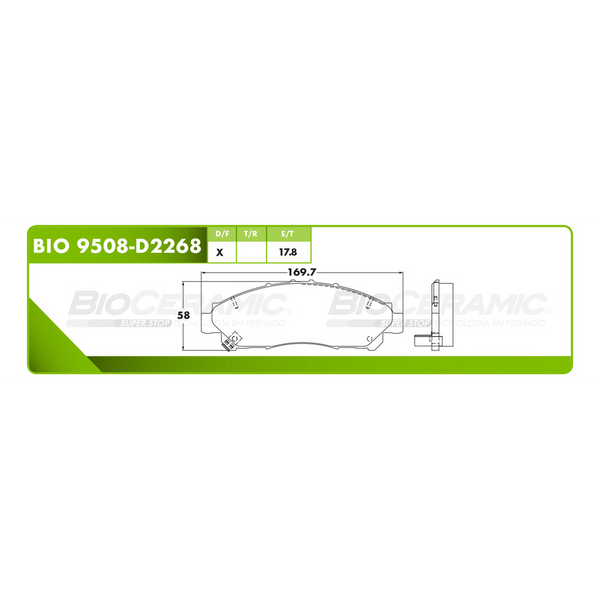 BALATA DELANTERA TOYOTA HIACE 2.8L 3.5L 2020-2022