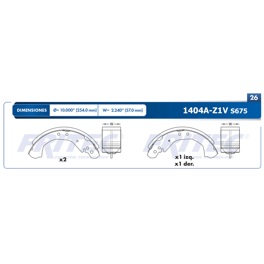 BALATA TRASERA TAMBOR  CHEVROLET C-1500 94-00 400SS 92/97