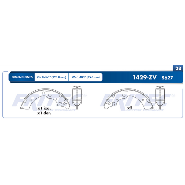 BALATA TRASERA TAMBOR HONDA BR-V 018-020, SUZUKI JIMNY 021-023, CIVIC 03-015, ACCORD 96-07
