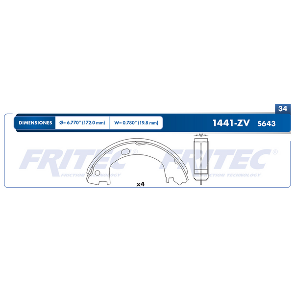 BALATA FRENO ESTACIONAMIENTO DODGE STRATUS 95-06, NEON 98-05