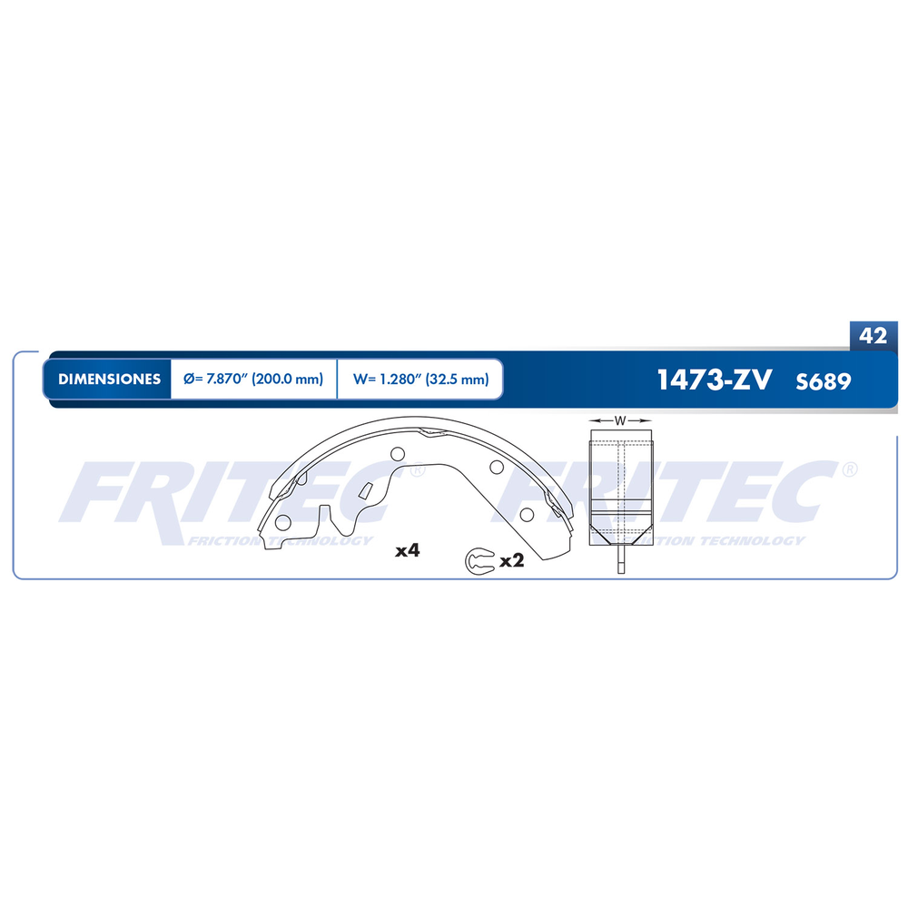 BALATA TRASERA TAMBOR DODGE NEON 95-05