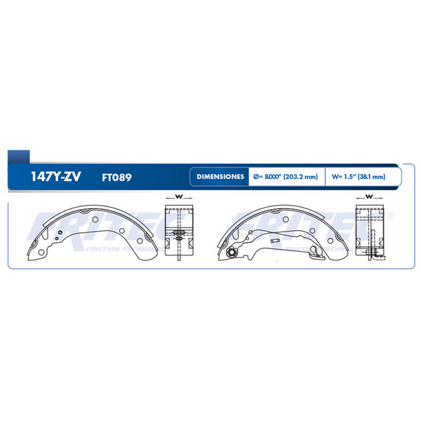 BALATA TRASERA TAMBOR FORD IKON 011-015