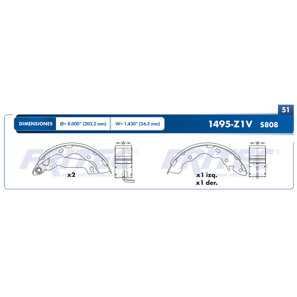 BALATA TRASERA TAMBOR DODGE VERNA 04-05