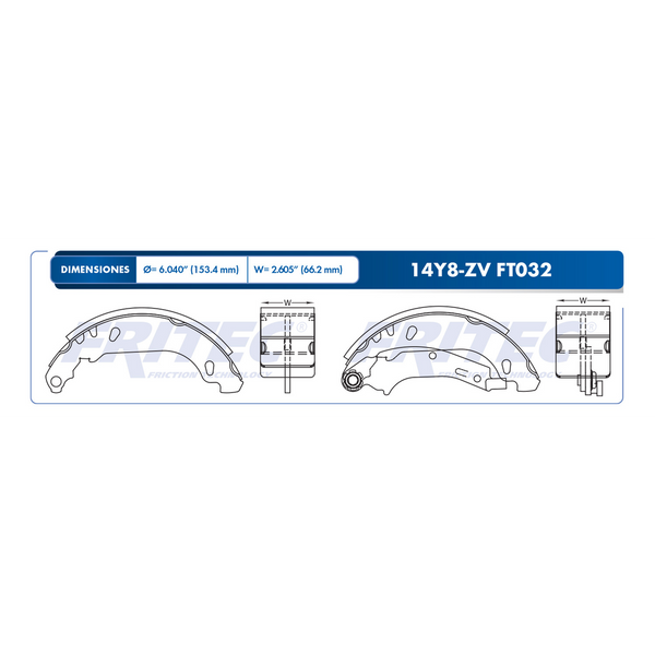 BALATA TRASERA TAMBOR NISSAN APRIO 08-010 ( 42.16mmANGOSTA )