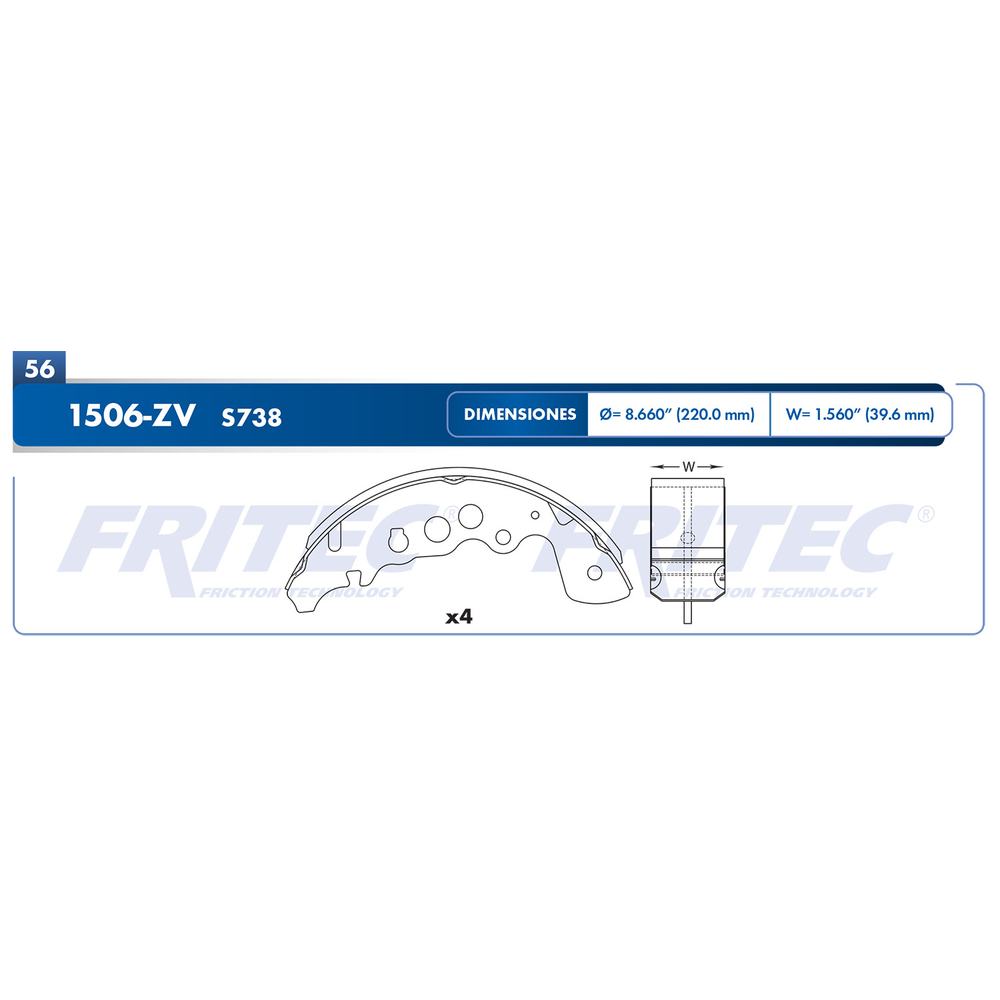 BALATA TRASERA TAMBOR CHEVROLET TRACKER 99/04