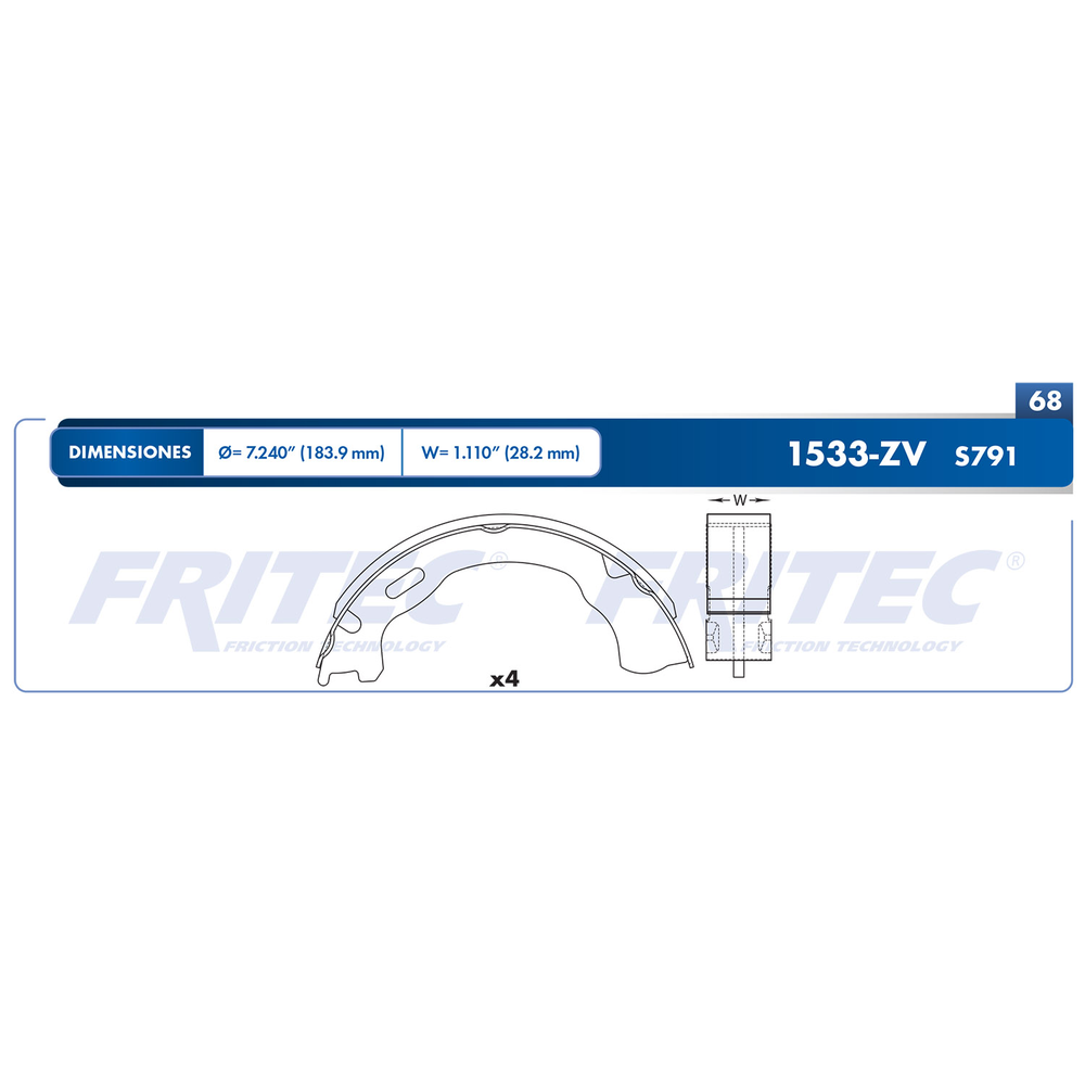 BALATA FRENO ESTACIONAMIENTO FORD EXPLORER 02-010,  AVIATOR  03-05  ( S791)