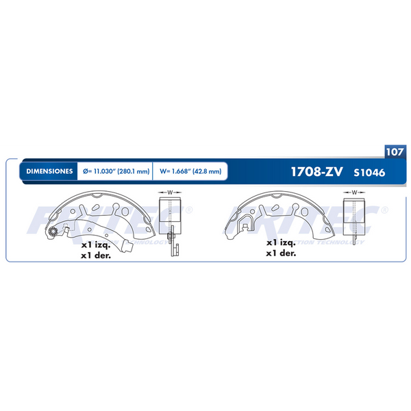 BALATA TRASERA TAMBOR NISSAN SENTRA 013-014