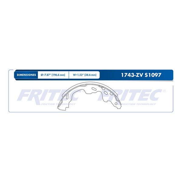 BALATA TRASERA TAMBOR VW GOL 2016-2020, UP! 2016-2017