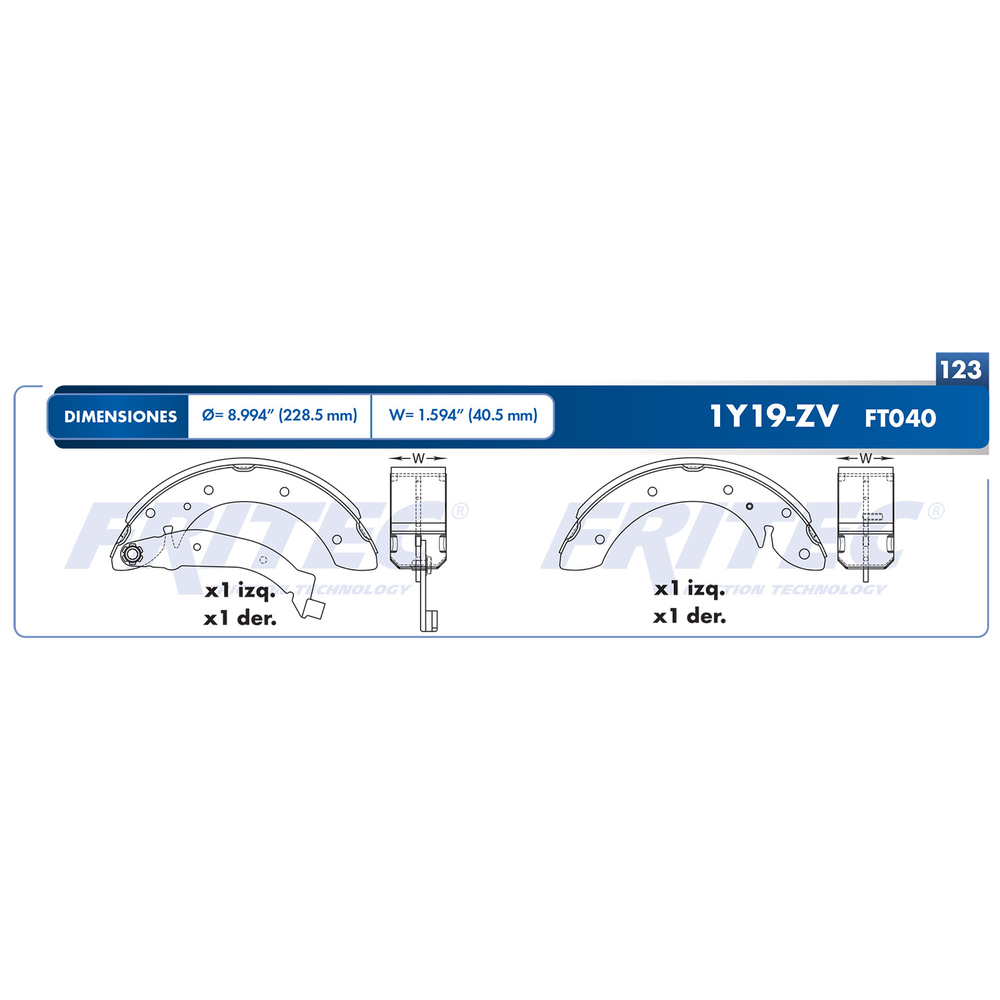 BALATA TRASERA TAMBOR PEUGEOT PARTNER 04-012
