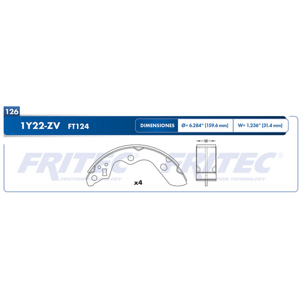 BALATA TRASERA TAMBOR SUZUKI IGNIS 1.2L 2018-2023, SWIFT 2018