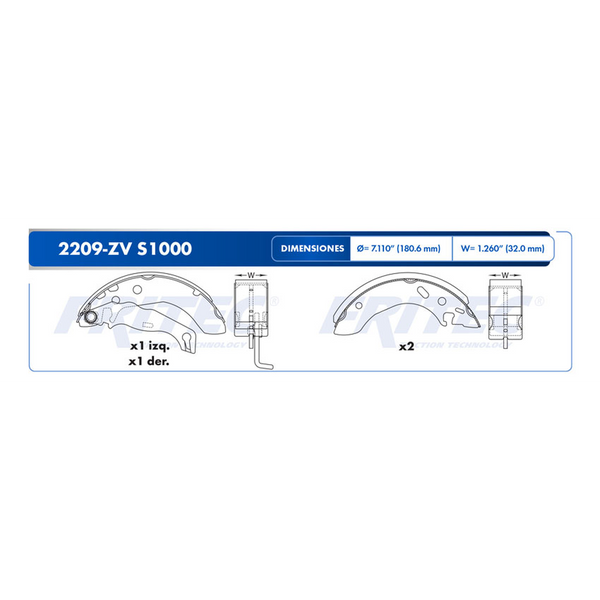 BALATA TRASERA TAMBOR FORD IKON 2002-2007, FORD KA 2001-2008