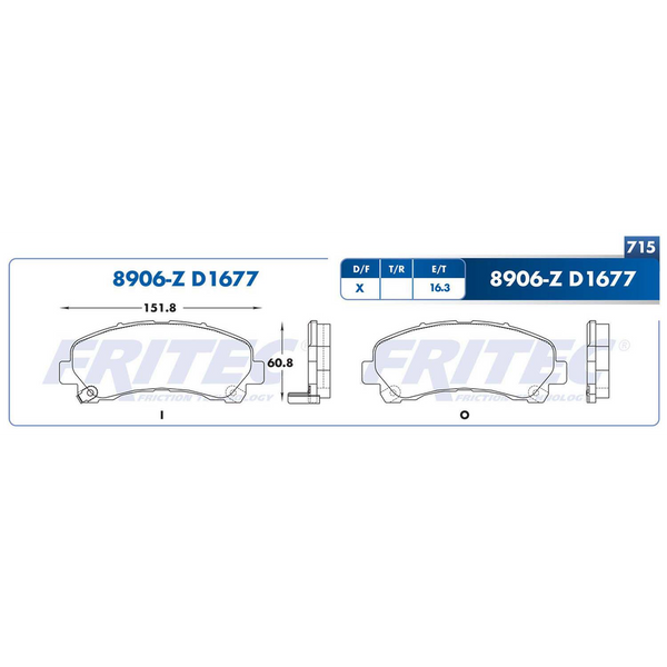 BALATA DELANTERA CHEVROLET COLORADO 013-015, CHEVROLET S-10 016-017, CHEVROLET S-10 MAX 2023