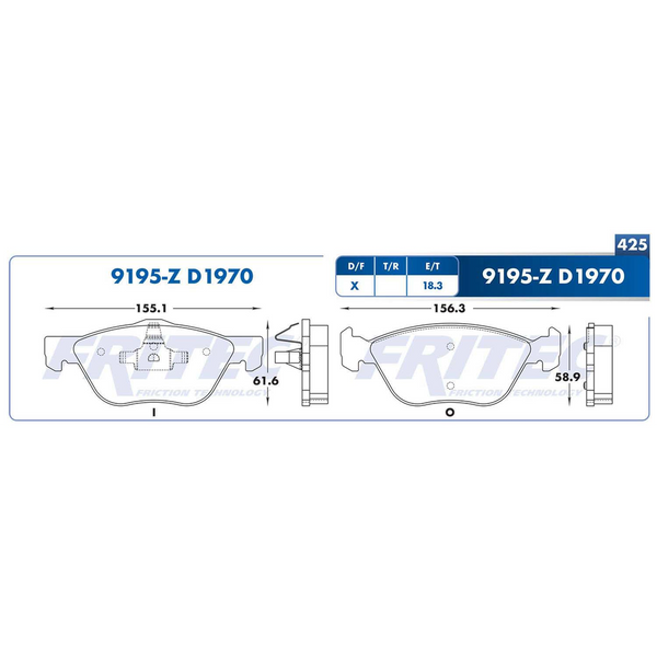 BALATA DELANTERA FIAT STRADA 2012-2014, RAM 700 2015-2020 (DOBLE CABINA)