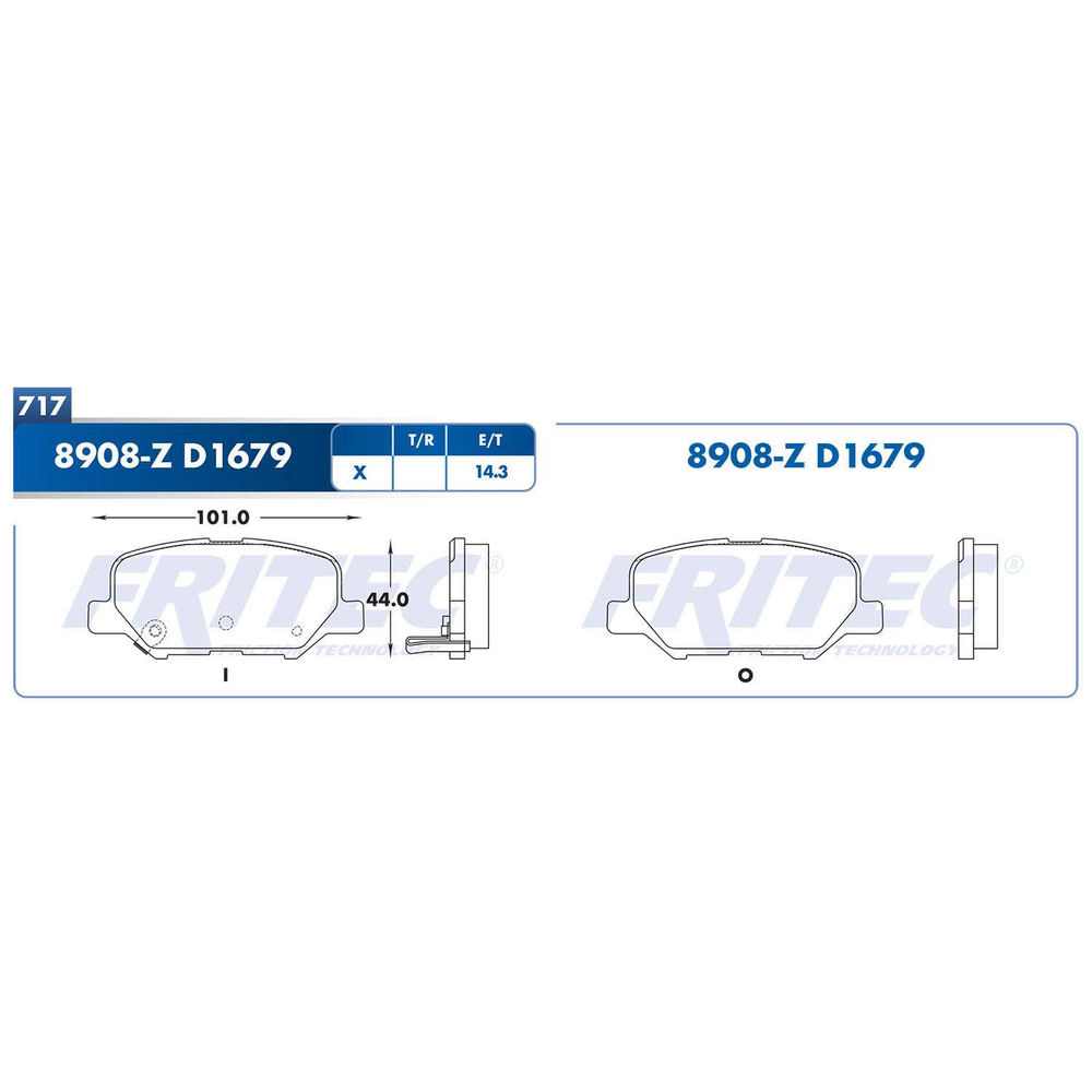 BALATA TRASERA DISCO MAZDA 3 014-018 (HECHO EN MEXICO), MAZDA 6 014-016, MITSUBISHI OUTLANDER 012-021