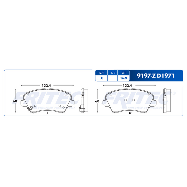 BALATA DELANTERA KIA FORTE 2017-2019, ELANTRA GT 2016-2017