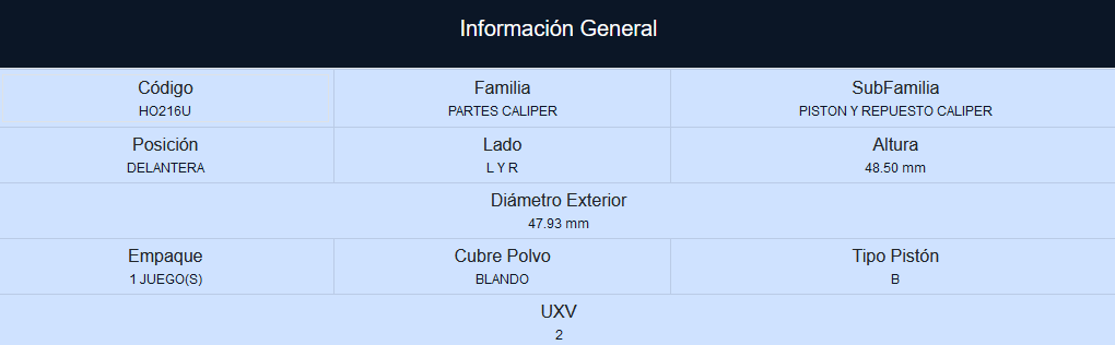PISTON DE CALIPER DELANTERO MATIZ 04-015