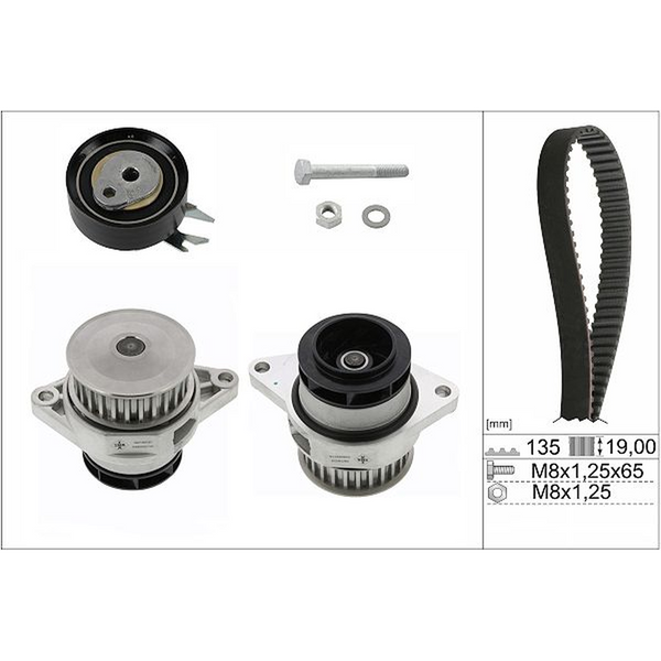 KIT DE DISTRIBUCION CON BOMBA DE AGUA GOL 1.6L 09-020, POLO 1.6L 03-07, IBIZA-CORDOBA 1.6L 01-09