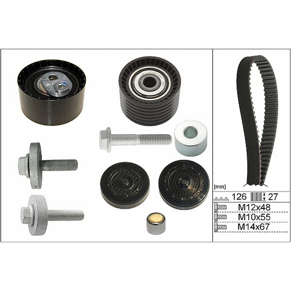 KIT DE DISTRIBUCION DUSTER 2.0L 2013-2020, OROCH 2.0L 2018-2022, CAPTUR 2018-2020, MEGANE 2004-2010 (126D)