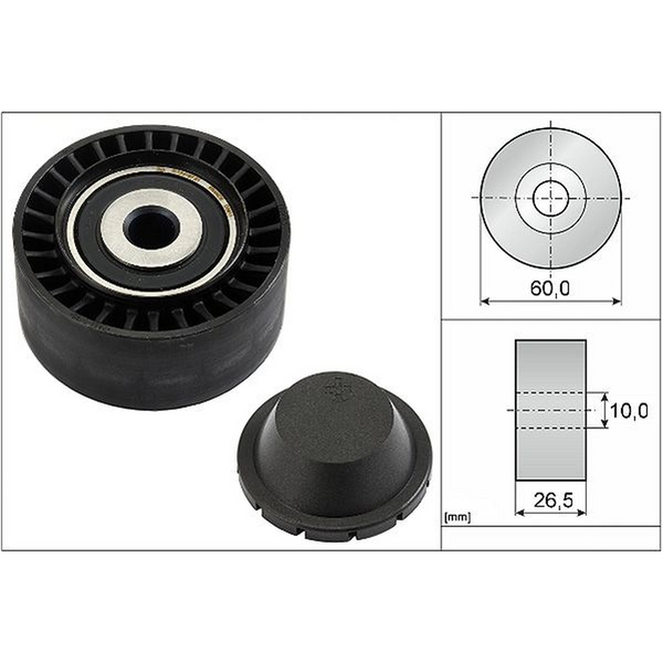 POLEA GUIA ACCESORIOS PEUGEOT 206 2000-2009, PARTNER 1.6L 2003-2009, GRAND RAID 1.6L 2007-2009