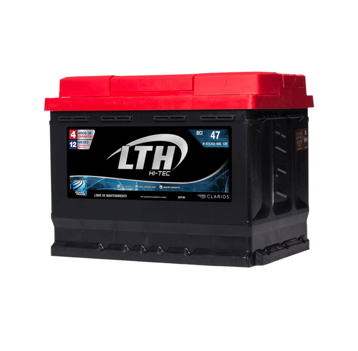 ACUMULADOR CAPACIDAD DE ARRANQUE A 0°C 687 AMPS +/- TRAX