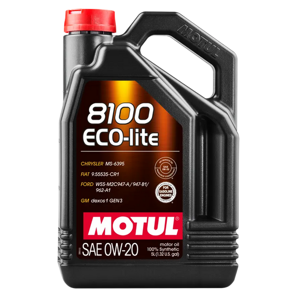 ACEITE MOTUL SINTETICO 8100 ECO-LITE 0W20 GARRAFA 5L 108536