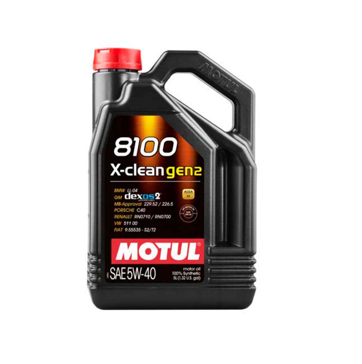 ACEITE MOTUL SINTETICO 8100 X-CLEAN GEN2 5W40 GARRAFA 5L (102051) (109762)